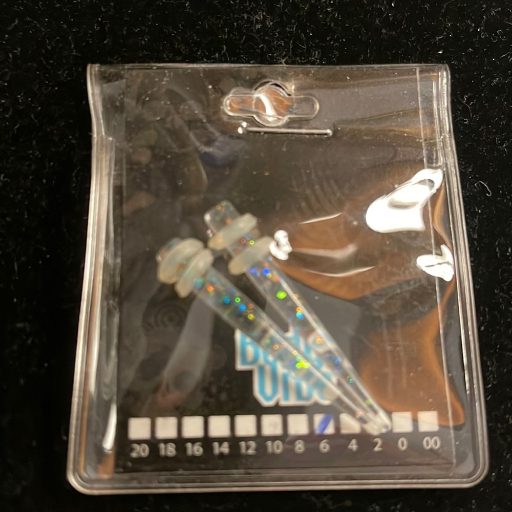 Clear Acrylic glitter tapers,ear plug expanders